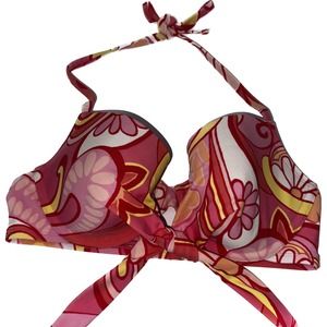 Aerie Blakely Pink Retro Bikini Swimsuit Top Size 34D‎